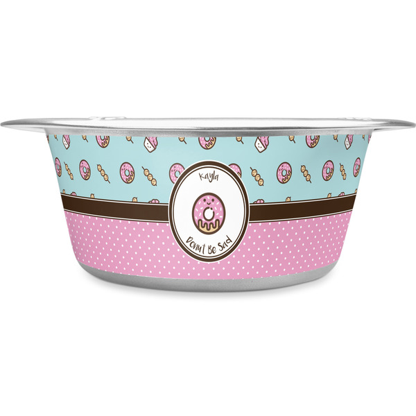 Custom Donuts Stainless Steel Dog Bowl - Medium (Personalized)