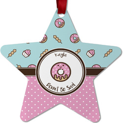 Donuts Metal Star Ornament - Double Sided w/ Name or Text
