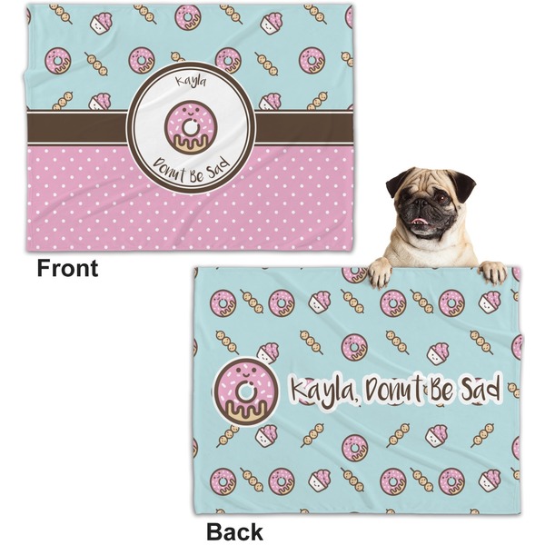 Donuts Microfleece Dog Blanket - Regular - Front & Back
