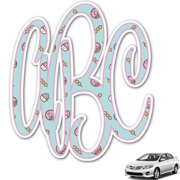 Custom Donuts Monogram Car Decal (Personalized)