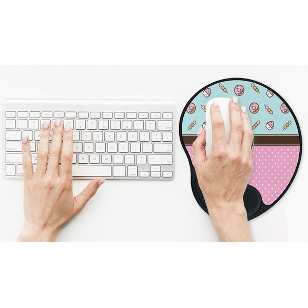 Donuts Mouse Pad with Wrist Rest - LIFESYTLE 2 (in use)