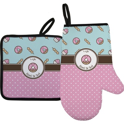 Donuts Oven Mitt & Pot Holder Set w/ Name or Text