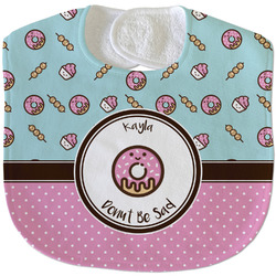 Donuts Velour Baby Bib w/ Name or Text