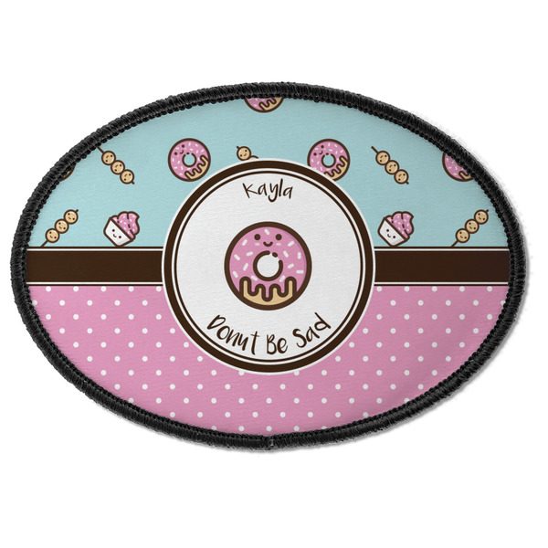 Custom Donuts Iron On Oval Patch w/ Name or Text