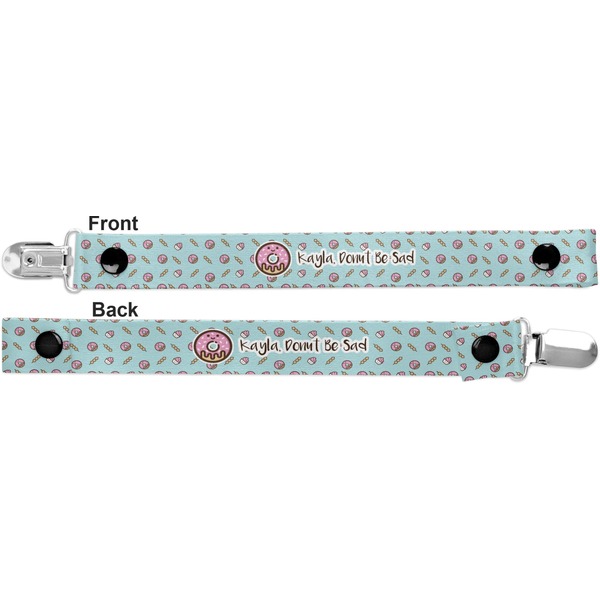 Donuts Pacifier Clip - Front and Back