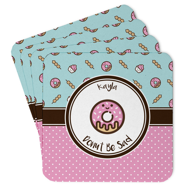 Custom Donuts Paper Coasters w/ Name or Text