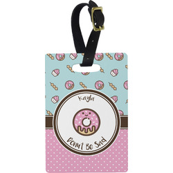 Donuts Plastic Luggage Tag - Rectangular w/ Name or Text