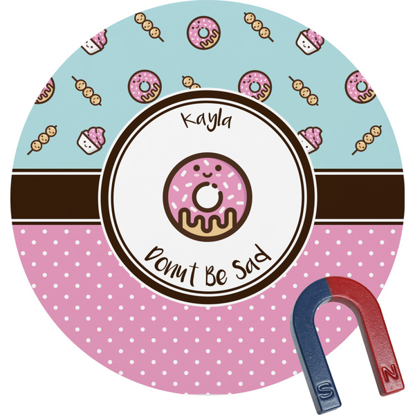 Custom Donuts Round Fridge Magnet (Personalized)