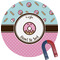 Donuts Personalized Round Fridge Magnet