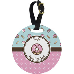 Donuts Plastic Luggage Tag - Round (Personalized)