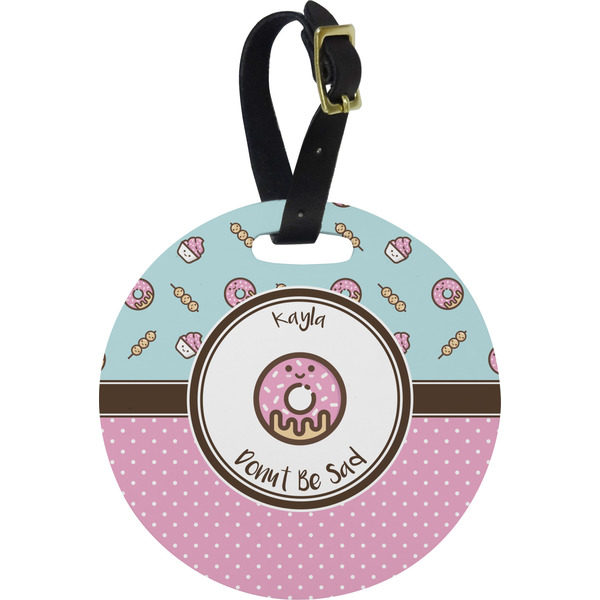 Custom Donuts Plastic Luggage Tag - Round (Personalized)