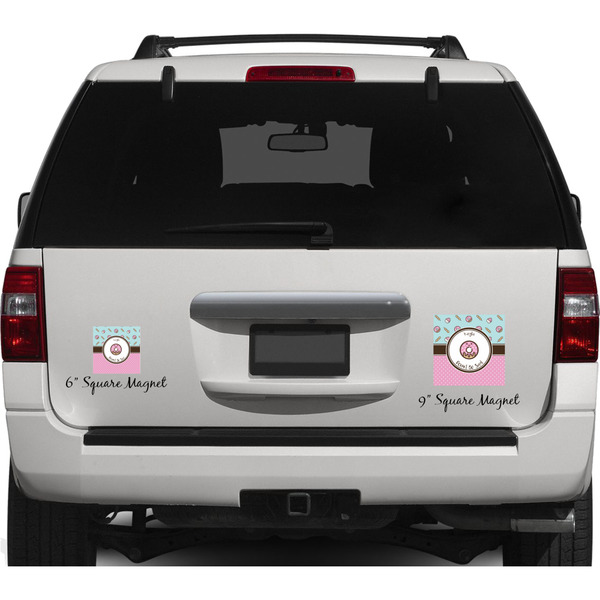Donuts Personalized Square Car Magnets on Ford Explorer