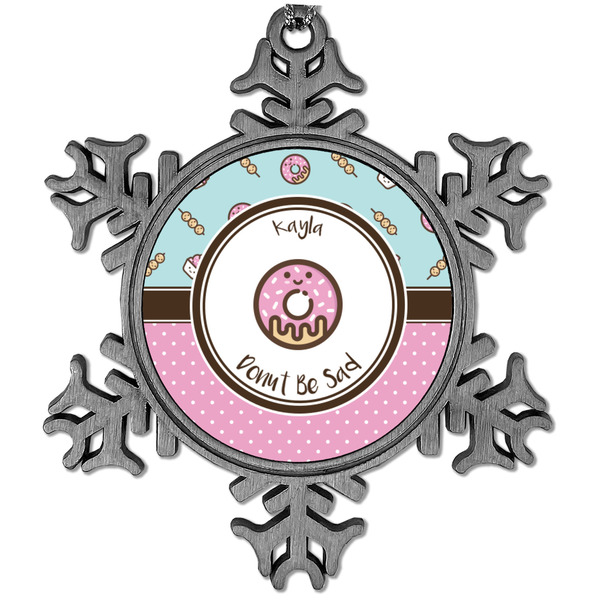 Custom Donuts Vintage Snowflake Ornament (Personalized)