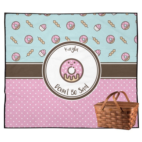 Custom Donuts Outdoor Picnic Blanket (Personalized)