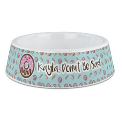 Donuts Plastic Dog Bowl - Large (Personalized)