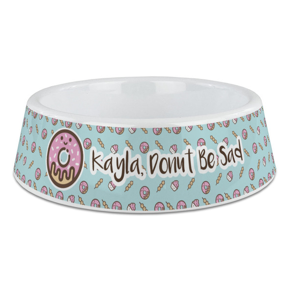 Custom Donuts Plastic Dog Bowl - Large (Personalized)
