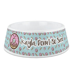 Donuts Plastic Dog Bowl (Personalized)