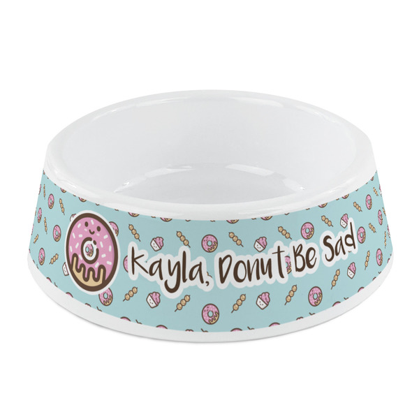 Custom Donuts Plastic Dog Bowl - Small (Personalized)