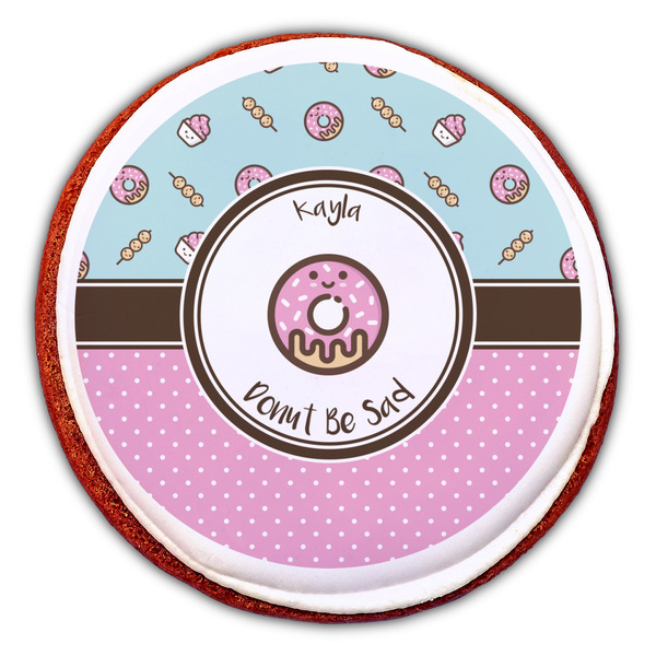 Donuts Printed Icing Circle - Large - On Cookie