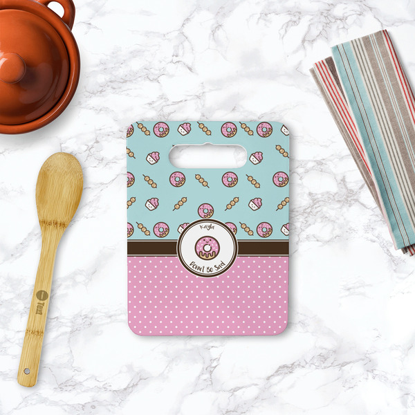Donuts Rectangle Trivet with Handle - LIFESTYLE