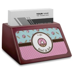 Donuts Red Mahogany Business Card Holder (Personalized)