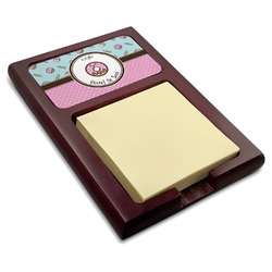 Donuts Red Mahogany Sticky Note Holder (Personalized)