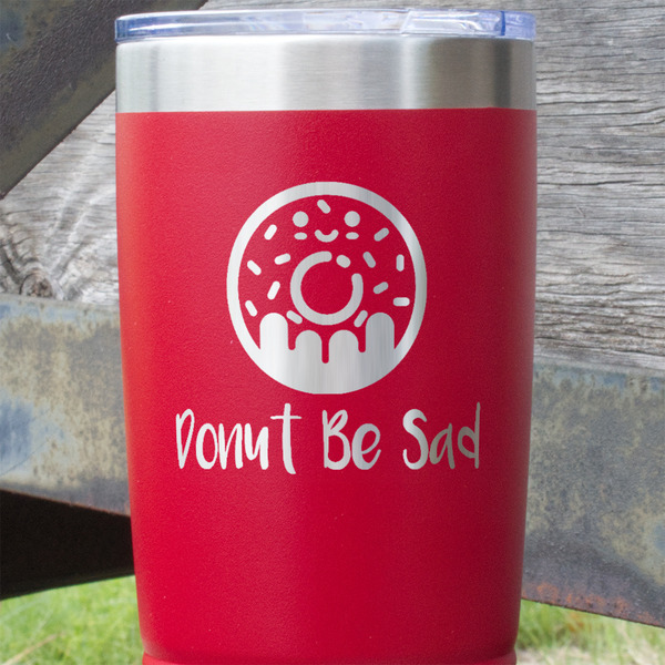 Donuts Red Polar Camel Tumbler - 20oz - Close Up