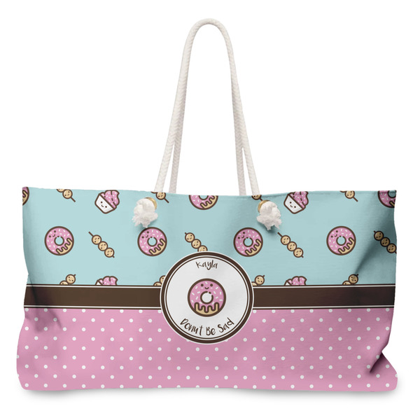 Custom Donuts Large Tote Bag with Rope Handles (Personalized)