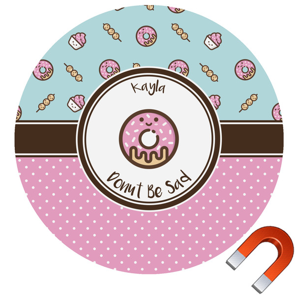 Custom Donuts Round Car Magnet - 6" (Personalized)