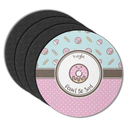 Donuts Round Rubber Backed Coasters - Set of 4 (Personalized)