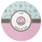 Donuts Round Rubber Backed Coaster (Personalized)