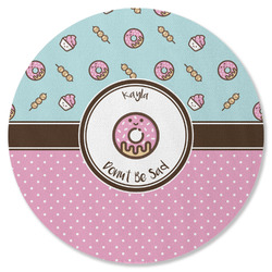 Donuts Round Rubber Backed Coaster (Personalized)