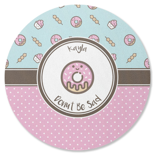 Custom Donuts Round Rubber Backed Coaster (Personalized)