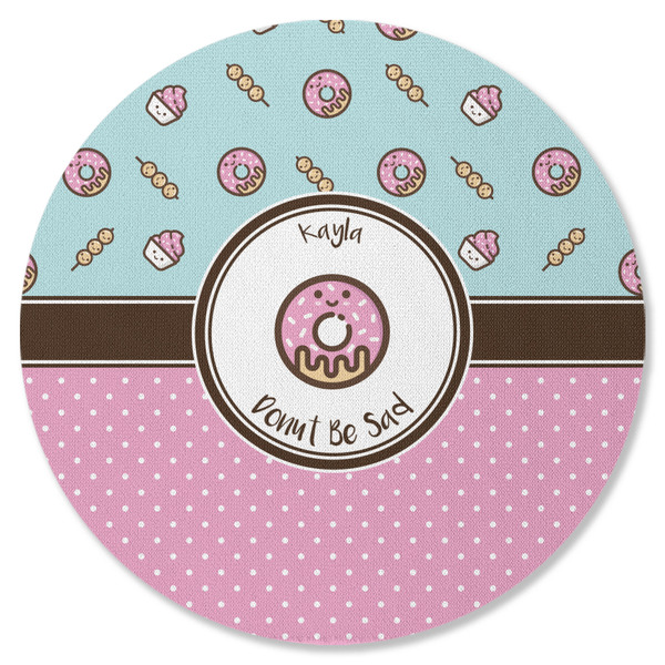 Donuts Round Coaster Rubber Back - Single