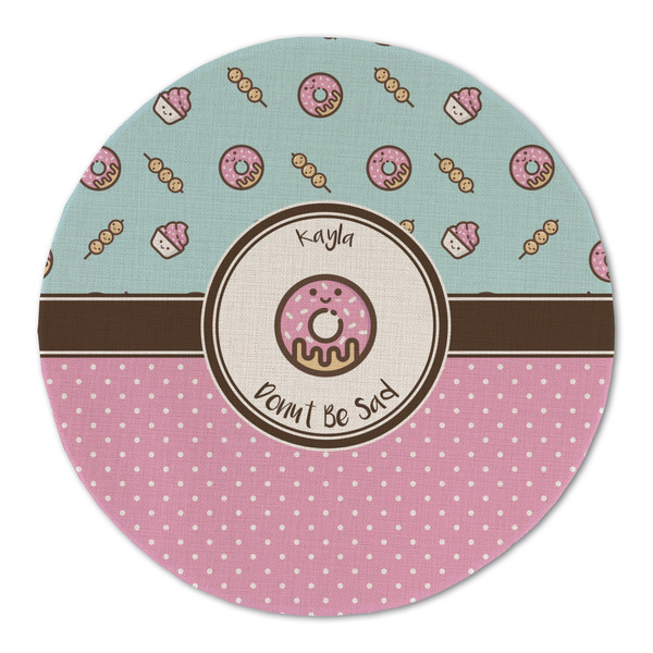 Donuts Round Linen Placemats - FRONT (Double Sided)