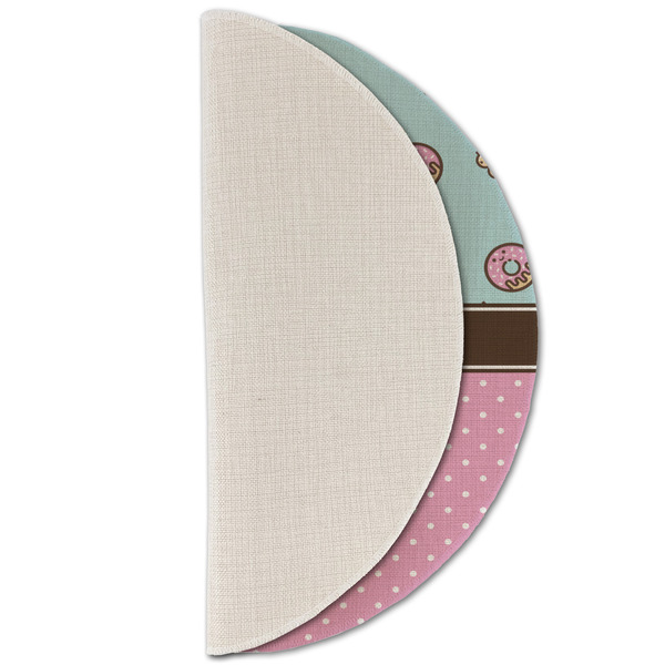 Donuts Round Linen Placemats - HALF FOLDED (single sided)