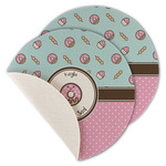 Donuts Round Linen Placemat - Single Sided - Set of 4 (Personalized)