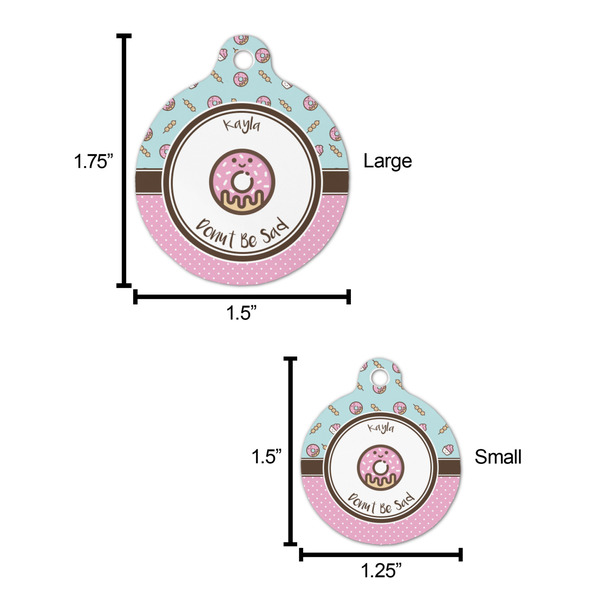 Donuts Round Pet ID Tag - Large - Comparison Scale