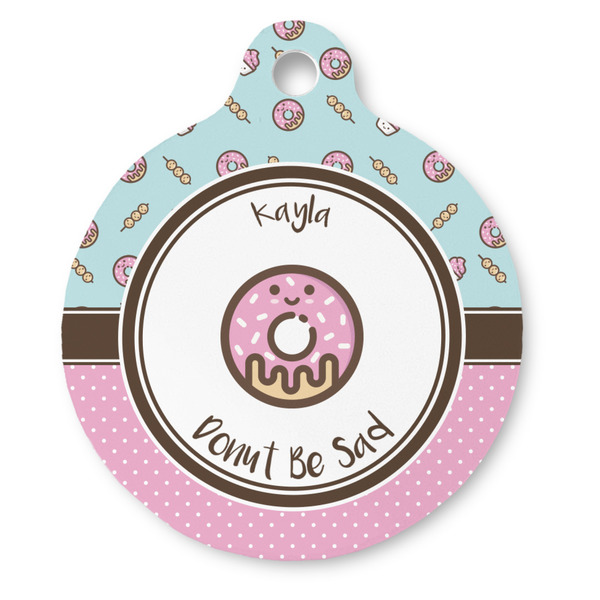 Custom Donuts Round Pet ID Tag - Large (Personalized)