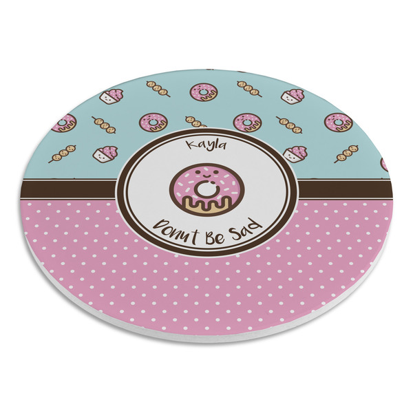 Donuts Round Stone Trivet - Angle View
