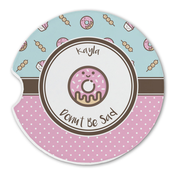 Custom Donuts Sandstone Car Coaster - Single (Personalized)