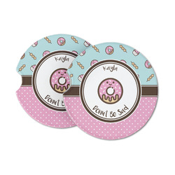 Donuts Sandstone Car Coasters - Set of 2 (Personalized)