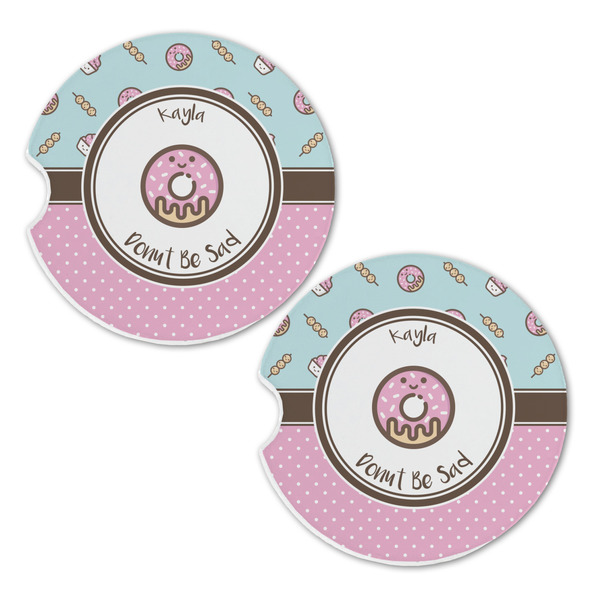 Donuts Sandstone Car Coasters - Set of 2