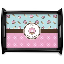 Donuts Black Wooden Tray - Large (Personalized)