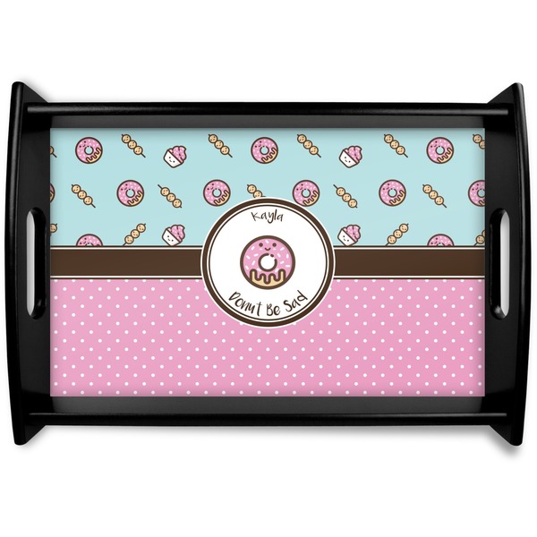 Custom Donuts Black Wooden Tray - Small (Personalized)