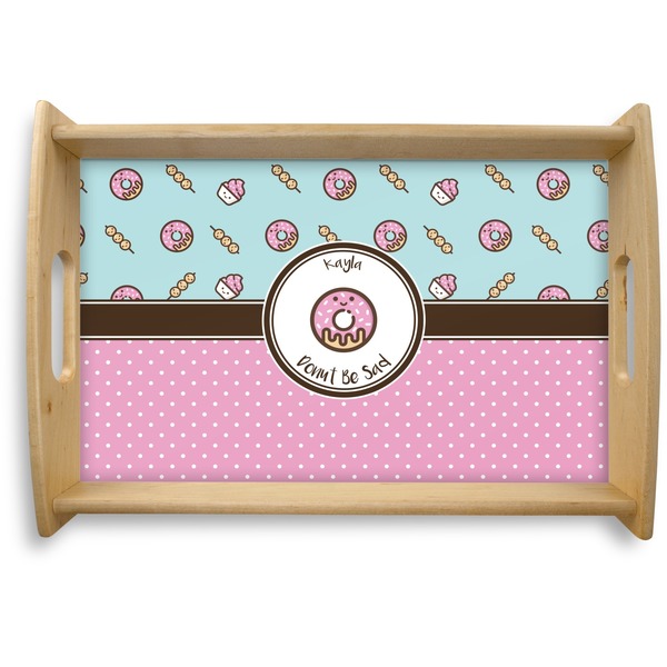 Custom Donuts Natural Wooden Tray - Small (Personalized)