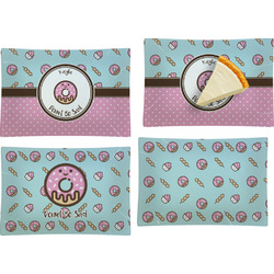 Donuts Set of 4 Glass Rectangular Appetizer / Dessert Plate (Personalized)