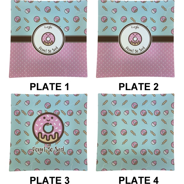 Donuts Set of Square Dinner Plates (Approval)