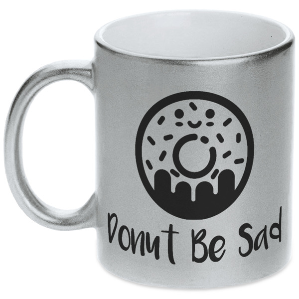 Custom Donuts Metallic Silver Mug (Personalized)