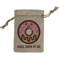 Donuts Small Burlap Gift Bag - Front (Personalized)
